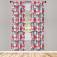 thumbnail image 3 of Ambesonne Paris Curtains, Coffee Love Eiffel Hearts, Pair of 28"x84", Multicolor, 3 of 5
