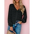 thumbnail image 2 of ZAXARRA Cardigan en Tricot pour Femmes Manches Longues Col en V Fermeture à Boutons Veste Décontractée Automne Pull, 2 of 5