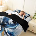 thumbnail image 3 of Homewish Blue Watercolor Swirl Twin Comforter Sets,Classic Contemporary Bedding Set,Black Reversible,2pcs,1 Comforter and 1 Pillowcase, 3 of 7