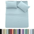 thumbnail image 2 of Lux Decor 4 Pc Solid Bed Sheets - Brushed Microfiber 16 Inches Deep Pocket Sheets & Embroidered Pillowcases Without Filler - Fade Resistant, 2 of 10