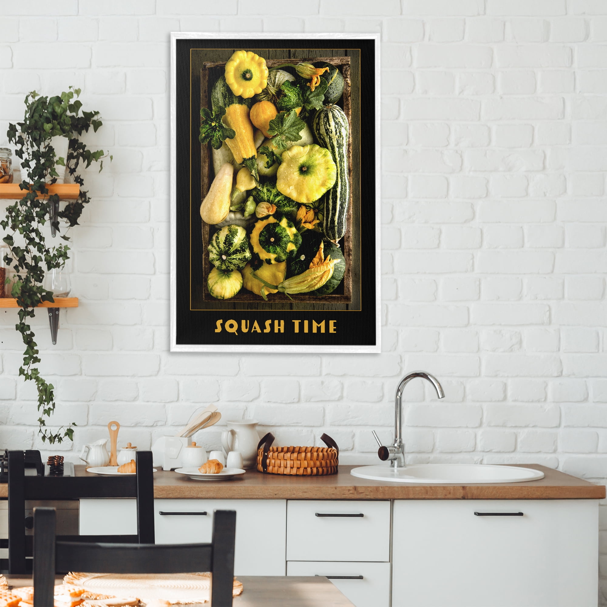 Stupell Industries Squash Time Vibrant Vegetables White Framed Giclee Art, design by Carl Kravats