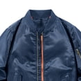 thumbnail image 4 of Men's Baseball Bomber Jacket Long Sleeve Stand Collar Full Zip Loose Fit Water Resistant with Multiple Pockets Casual Golf Windbreaker Coat Big and Tall Size S-5XL Blue, 4 of 5