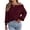 Wine, variant on Off The Shoulder Sweaters for Women Long Balloon Sleeves Knit Pullover Textured Knitwear Chic Date Night Blouse Tops with Elegant Twist Knot Front Hem