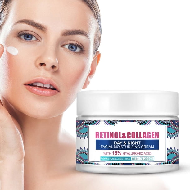 Fiudx Crema de Retinol, Hidratante Antiedad En Colágeno, Fórmula Suave En Retinol, Aclara Líneas y Tono de Piel, Cuidado de Piel Sensible, Nutritivo Facial Diario, Diseño Ligero de 50 G