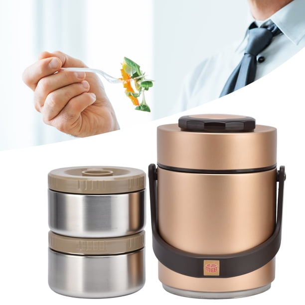 Fiambrera De Acero Inoxidable, 1,5 L, Fiambrera Térmica Portátil De Acero Inoxidable, Fiambrera Apilable, Contenedor De Alimentos Aislado Para Adultos Estudiantes