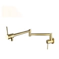 thumbnail image 1 of Brushed Golden Kitchen Faucet Single Cold Water Single Lever Foldable Rotatable Spout Wall Mount Sink Tap 9 Types ,bar Laundry RV Farmhouse, 1 of 7