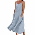 thumbnail image 2 of Timegard Robes d'Été pour Femmes Plage Vacances Bretelles Spaghetti Ajustables Robe Maxi à Col en V Dos Nu Robes Bohèmes, 2 of 7