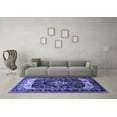 thumbnail image 3 of Ahgly Company Machine Washable Indoor Square Persian Blue Traditional Area Rugs, 4' Square, 3 of 4