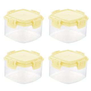 Yesbay 4pcs Condiment Boxes Large Opening Stackable with Lid Dust-proof Translucent Spice Holding Sauce Squeeze Bottle Mini Seasoning Boxes for