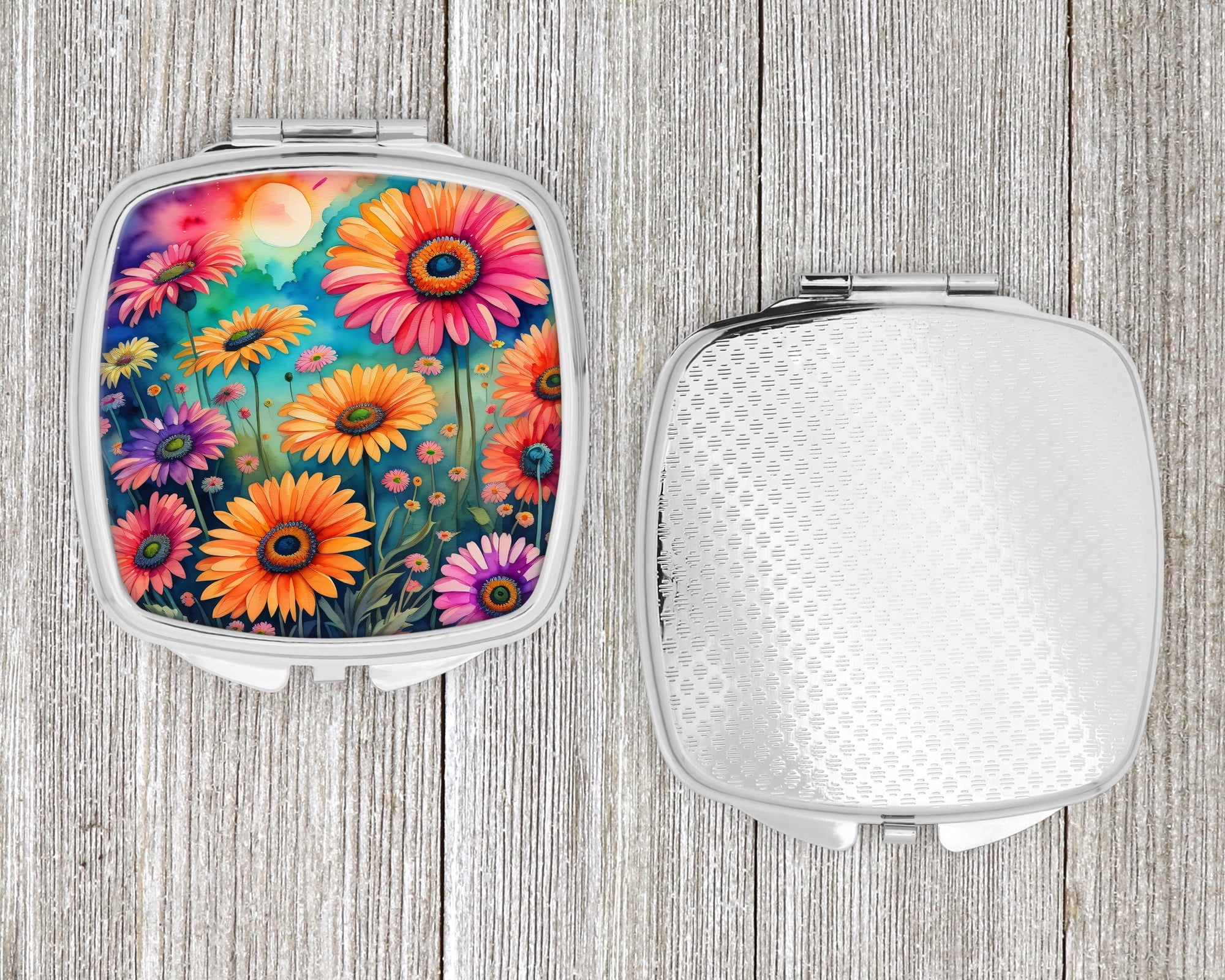 Colorful Gerbera Daisies Compact Mirror 2.75 in x 3 in