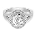 thumbnail image 4 of IGI Certified 5 Carat Oval Shape Lab Grown Diamond Engagement Ring | 14K White Gold | Opulenté Antique Halo Diamond Ring | FG-VS Quality Friendly Diamonds, 4 of 6
