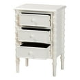 thumbnail image 2 of Baxton Studio Malinda Classic White Wood 3-Drawer End Table with Spindle Legs, 2 of 11