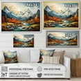 thumbnail image 4 of Designart "Orange Teal Mountains Majestic Peaks composition III" Landscapes Floater Framed Canvas Art Print, 4 of 7