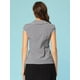 thumbnail image 3 of Top a cuadros para mujer con cuello de corbata y cuello Peter Pan Negro S, 3 of 5