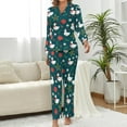 thumbnail image 2 of Top-kevin Women Long Sleeve Pajama Set Comfy Pjs Sets Duck Bow Red Hat 2 Piece Lounge Set, 2 of 12