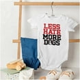 thumbnail image 4 of Less Hate More Dogs Peace Relaxed Pet Romper Boys or Girls Infant Baby Brisco Brands 12M, 4 of 6