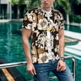 thumbnail image 6 of Zufioo Retro Hydrangeas Print Men's Baseball Short Sleeve, Moisture Wicking Button-Down Hip Hop Tee-XX-Large, 6 of 7