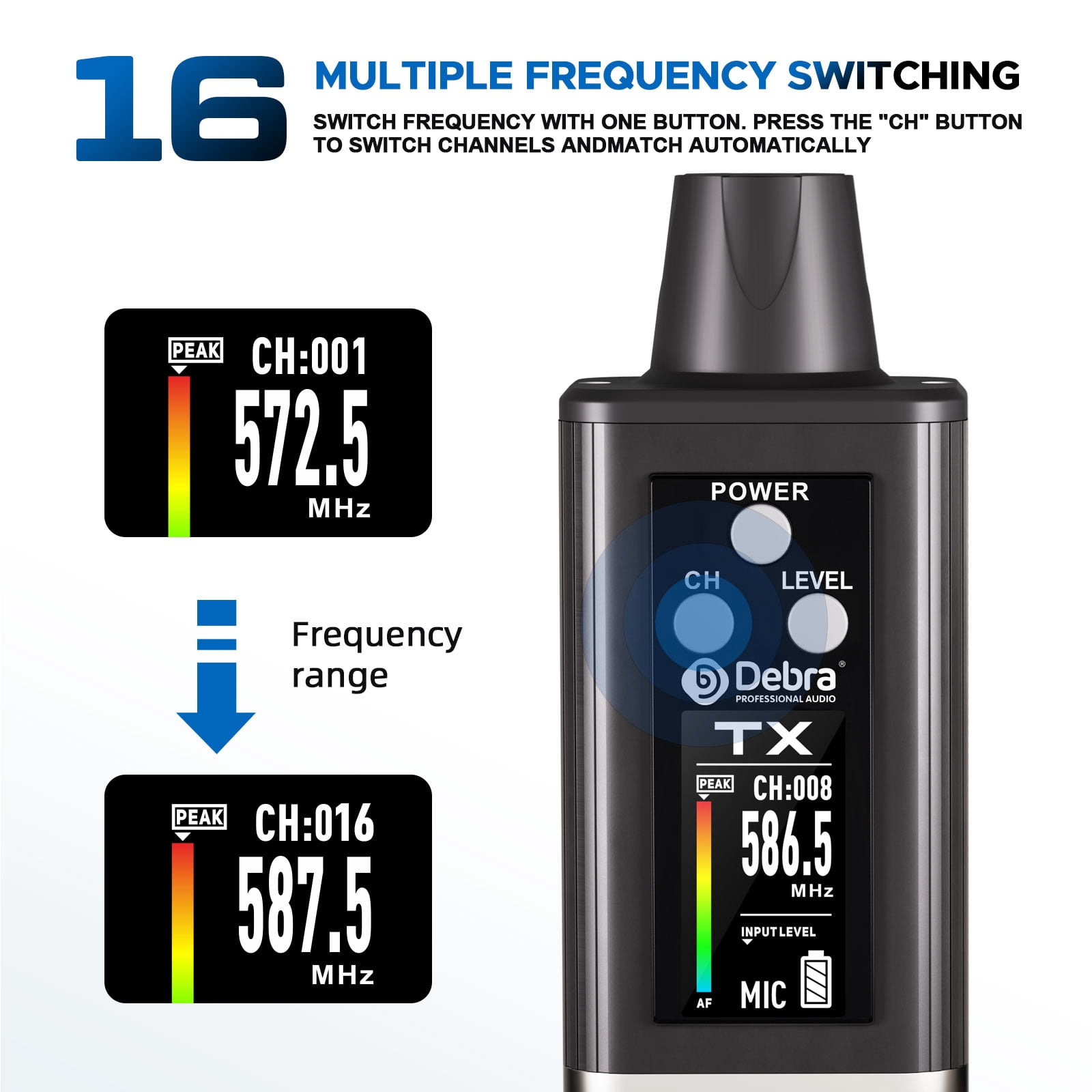 D Debra Audio PRO EMX-1 UHF Mini Wireless In-Ear Monitor System, Rechargeable with Monitor Type for Stage, Band, Studio, Musician, Monitor (1 Transmitter & 1 Receiver)