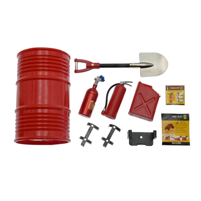 Metal RC Crawler Simulación Accesorios Accesorios de ornamentos Portátil Drumador de aceite de aceite Caja de combustible Reemplazo para SCX10 D90 TRX4 ROJO seitruly FN000852-02
