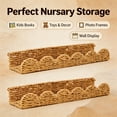 thumbnail image 7 of Scalloped Nursery bookshelves Set of 2, Woven Straw Paper Floating Shelves - Picture Ledge for Wall Decor, Beige Boho Modern Farmhouse Kids' Bookcase for Books, Toys & Photo Frames, 7 of 7