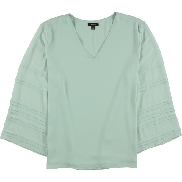 Blusa Alfani con mangas a capas para mujer, verde, grande, estilo Pullover