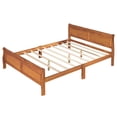 thumbnail image 3 of Solid Wood Bed Frame Queen Size, Farmhouse Retro Platform Bed With Wooden Headboard And Footboard, No Box Spring Needed, Wooden Slat Support, Bedroom Furniture, 3 of 7