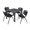 Grey & Black, variant on Grey 36 in. Kee Square Breakroom Table with Black & 4 M Stack Chairs
