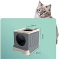 thumbnail image 2 of Caja de Arena Plegable para Gatos Pequeños de 5-8 kg, con Tapa, Cucharón, Espacio Grande Desplegado, Portátil y Ligera para Viajar, 2 of 6
