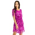 thumbnail image 2 of TiaoBug Women's Latin Dance Dress Sequin Salsa Ballroom Costume M-XXL, 2 of 7