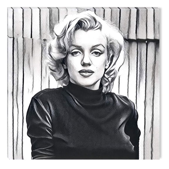 Startonight Canvas Wall Art Black and White Abstract Marylin Monroe Celebrity Prisma, Dual View Surprise Artwork Modern Framed Ready to Hang Wall Art 100% Original Art Painting 31.50 X 31.50 inch