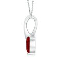 thumbnail image 2 of Angara Natural Ruby Necklace - Heart-Shaped Ruby Ribbon Pendant with Diamond in Platinum for Women, 2 of 10
