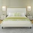 thumbnail image 6 of Papajet King Size Upholstered Bed Frame with Adjustable Headboard & Wood Slats, White, 6 of 6