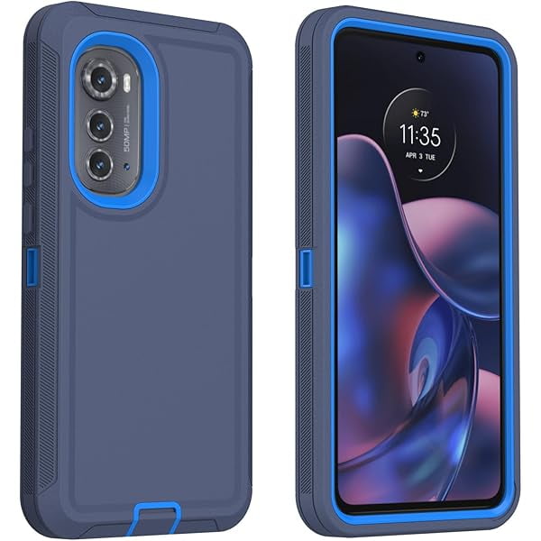 wonima11 for Motorola Edge 2022 Case, Defender Case Heavy Duty Shockproof Dustproof 3 in 1 Rugged Protective Phone Cover for Motorola Moto Edge 2022 (Blue)