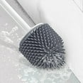 thumbnail image 6 of Silicone Long Handle Toilet Brush with Holder, Soft Bristles, Wall-Mounted Bathroom Cleaning Brush, 14.57 x 2.95 in, No Scratch, Deep Cleaning, 6 of 9