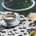 thumbnail image 3 of Ambesonne Emoji Fitted Round Tablecloth, Cheering Funny Soccer Fans, 56"- 60" Diameter, Earth Yellow and Dark Grey, 3 of 5