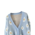 thumbnail image 3 of TheFound Women Button Down Sweater Long Sleeve V Neck Print Loose Knit Cardigan, 3 of 9