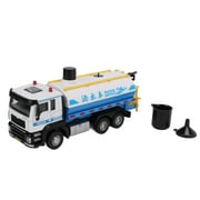 Water Tanker Model, Environmentally Friendly Alloy Pull Back Sprinkler Truck Toy Alloy White Blue Safe For Gifts