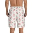 thumbnail image 4 of Lsque Floral Strawberr Mens Sleep Pajama Shorts,Short Pajama Pants, Cotton Ultra-Soft Knit-Large, 4 of 9