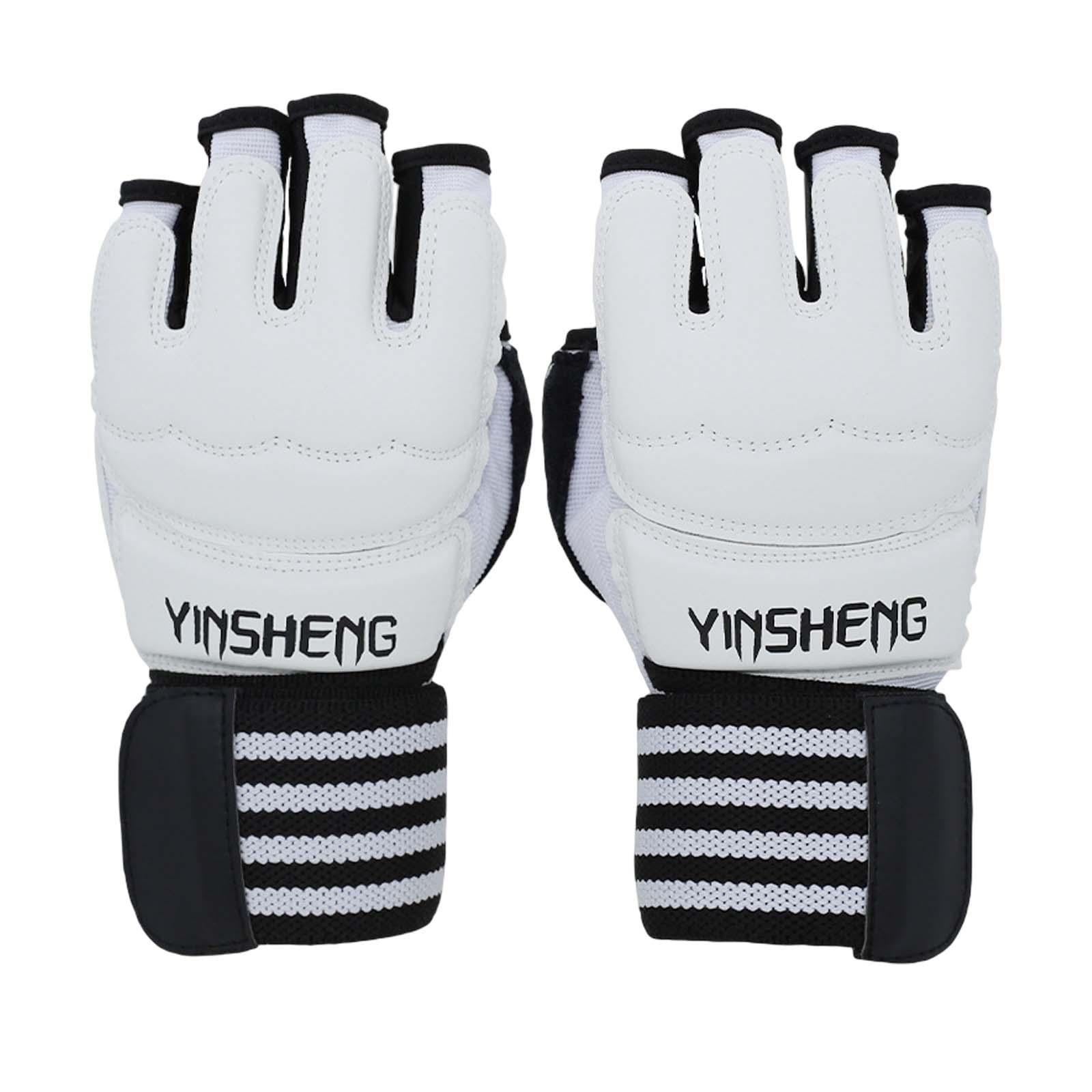 DimyFew 2 Pieces Boxing Training Gloves Half Finger PU Punching Mitts Cylindrical Fixing S