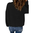 thumbnail image 4 of Xuanfei Women Solid Color High Neck Zip Up Long Sleeve Pullover Sweater, 4 of 7