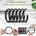 thumbnail image 6 of Bathway Shower Curtain Hooks Rings, 24 Pcs Black Shower Curtain Hooks, O Shape Shower Curtain Rings, Easy to Snap Closure Plastic Shower Hooks for Shower Curtain and Liner Bathroom, 6 of 8