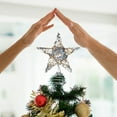 thumbnail image 5 of Christmas Tree Topper Star with Lights Iron Five Pointed Star Tree Top Decoration for Xmas Tree Easy Clip On Installation(Silver), 5 of 6
