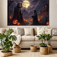 thumbnail image 6 of Gothic Design Halloween Banner Skeleton Decoration Spooky Night Graveyard Scene for Party Decor Haunted House Theme, 6 of 9