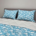 thumbnail image 2 of Blue Comforter & Sham Bedding Set, Clear Summer Sky Pattern with Clouds Dotted Background Cartoon Style Design, 3 pcs Duvet Set Microfiber Filling Quilt, 5 Sizes, Sky Blue White, by Ambesonne, 2 of 4