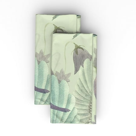 

Linen Cotton Canvas Dinner Napkins (Set of 2) - Birds Watercolor Nature Animals Spring Woodland Tree Forest Print Cloth Dinner Napkins by Spoonflower