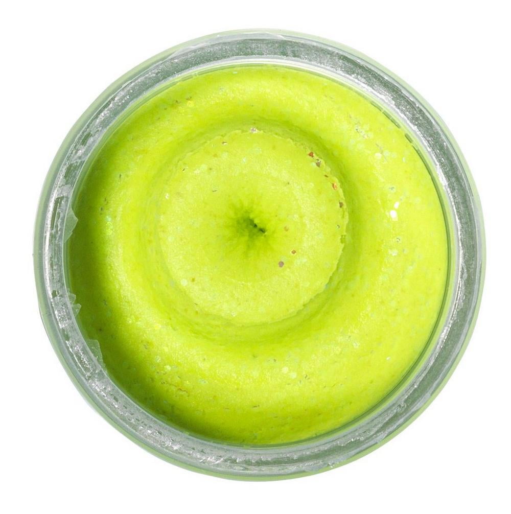 (3 pack) Berkley PowerBait Natural Glitter Trout Dough Bait Garlic Scent/Flavor, Chartreuse