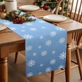 thumbnail image 3 of Christmas Snowflakes Winter Falling Snow Table Runner 13x90in Non-Slip Cotton Linen Table Runners, Blue Gradient Dresser Scarves TableRunner for Dinner Kitchen Dining Wedding Party, 3 of 9