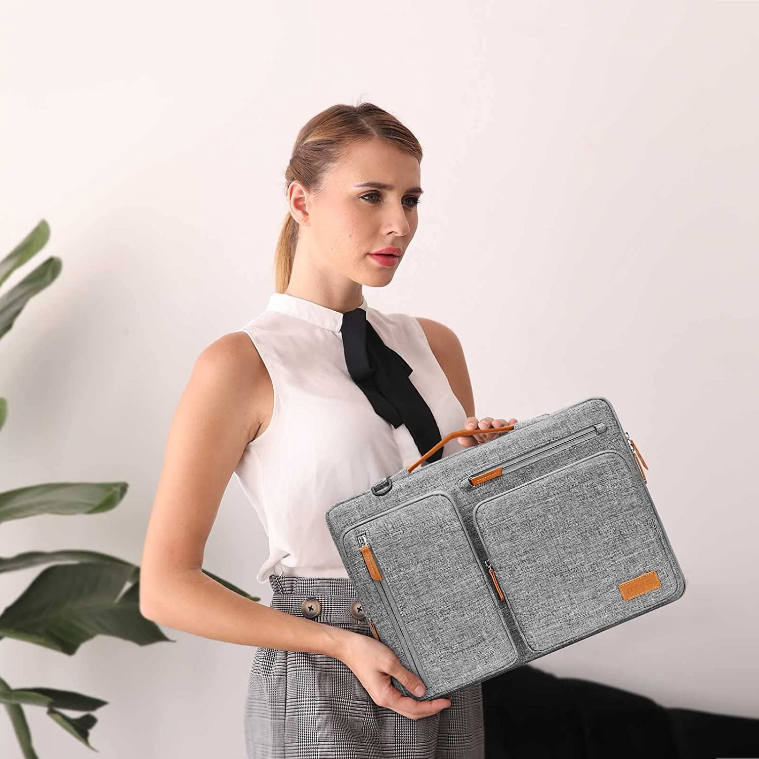 Mosiso 15.6 16 inch Laptop Shoulder Bag Sleeve Case, Compatible with MacBook Air/Pro Lenovo Acer Asus Dell Lenovo HP Samsung Notebook, Computer Bag Briefcase,Gray