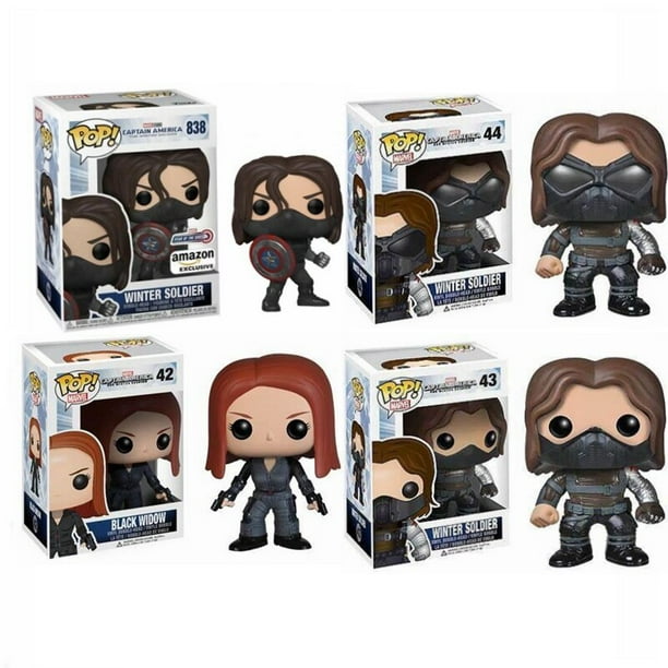 Funko POP figuras de accion de MARVEL Studios munecos coleccionables de vinilo del Capitan America Soldado de invierno 838 43 44 Viuda Negra 42 xuanjing unisex Bodega Aurrera en linea