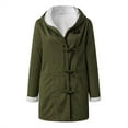 thumbnail image 4 of Womens 2022 Winter Long Sleeve Solid Fuzzy Fleece Open Front Hooded Cardigans Jacket Coats Outerwear with Pocket, 4 of 4